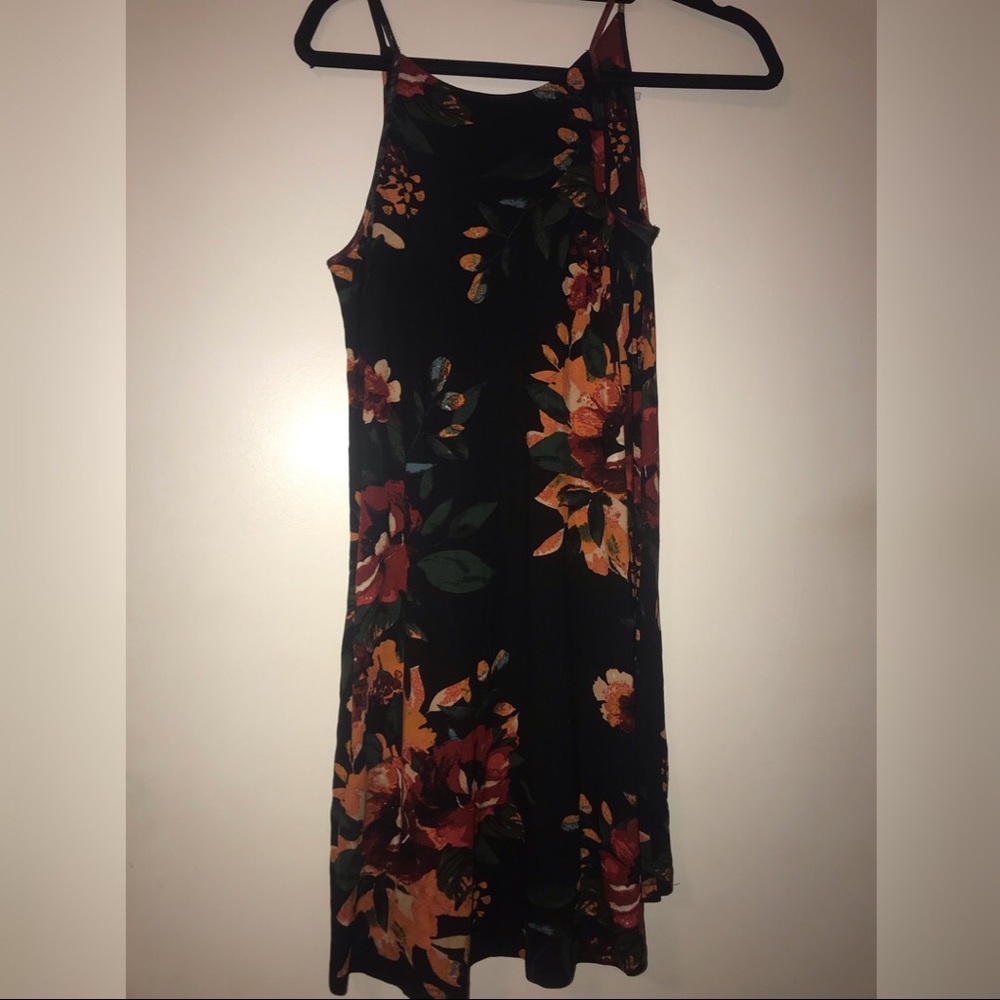 High Neck Floral Dress
